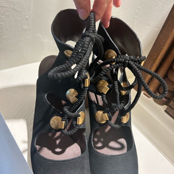 See by Chloe suede lace up square heel pumps - Picture 5 of 7